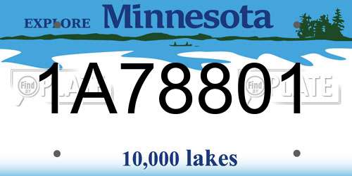 1A78801 Minnesota License Plate