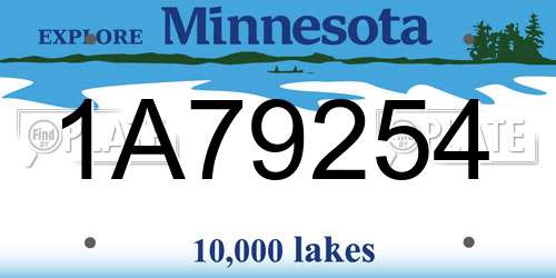 1A79254 Minnesota License Plate