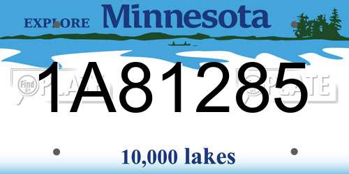 1A81285 Minnesota License Plate
