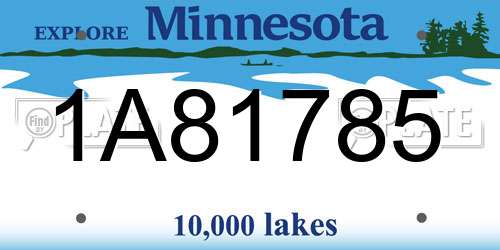 1A81785 Minnesota License Plate