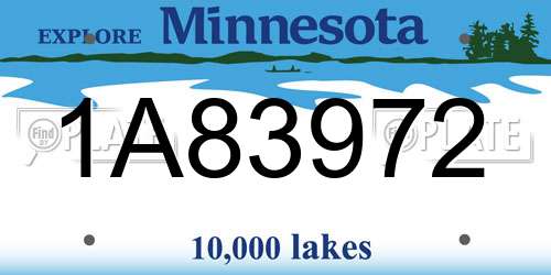 1A83972 Minnesota License Plate