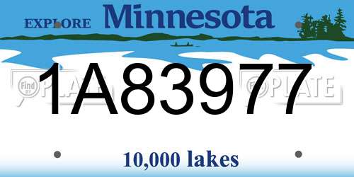 1A83977 Minnesota License Plate
