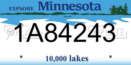 1A84243 Minnesota License Plate