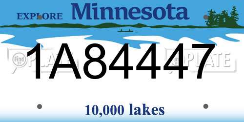 1A84447 Minnesota License Plate