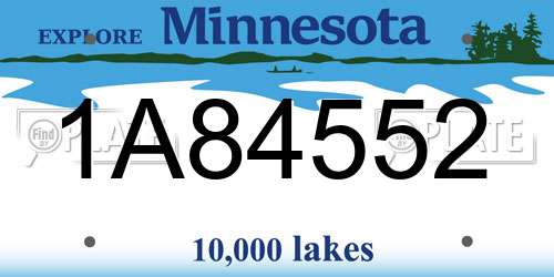 1A84552 Minnesota License Plate
