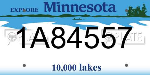 1A84557 Minnesota License Plate