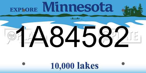 1A84582 Minnesota License Plate