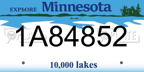 1A84852 Minnesota License Plate