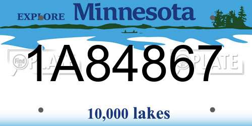 1A84867 Minnesota License Plate