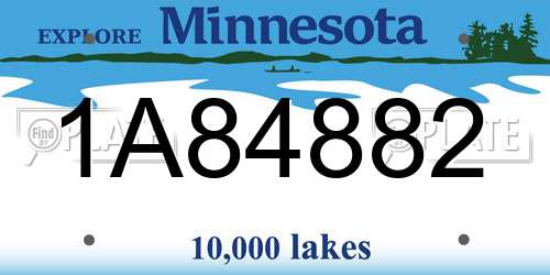 1A84882 Minnesota License Plate