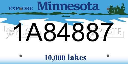 1A84887 Minnesota License Plate