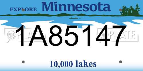 1A85147 Minnesota License Plate