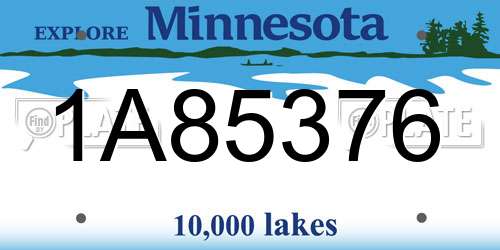 1A85376 Minnesota License Plate