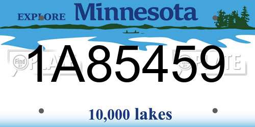 1A85459 Minnesota License Plate