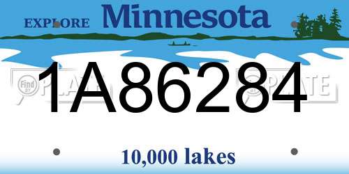 1A86284 Minnesota License Plate