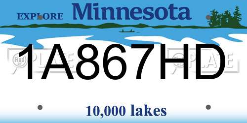 1A867HD Minnesota License Plate