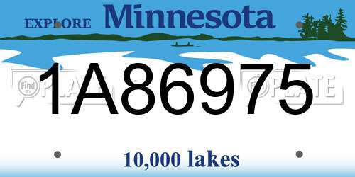 1A86975 Minnesota License Plate