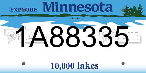 1A88335 Minnesota License Plate