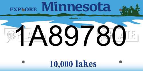 1A89780 Minnesota License Plate