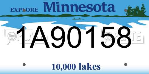 1A90158 Minnesota License Plate