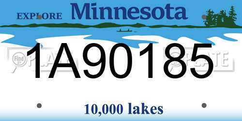 1A90185 Minnesota License Plate