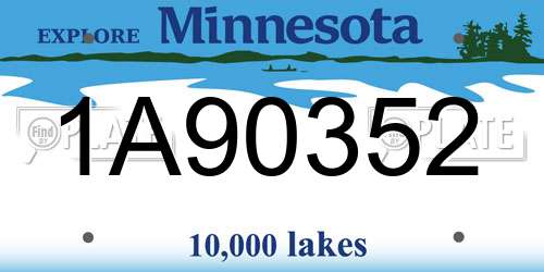 1A90352 Minnesota License Plate