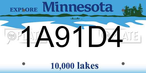 1A91D4 Minnesota License Plate