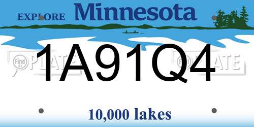 1A91Q4 Minnesota License Plate