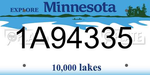 1A94335 Minnesota License Plate