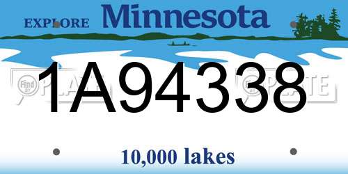 1A94338 Minnesota License Plate