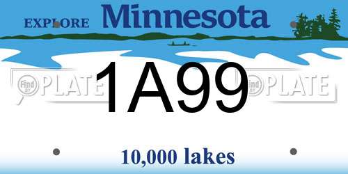 1A99 Minnesota License Plate