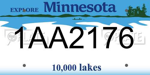 1AA2176 Minnesota License Plate
