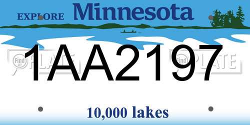 1AA2197 Minnesota License Plate