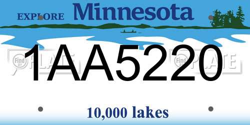 1AA5220 Minnesota License Plate