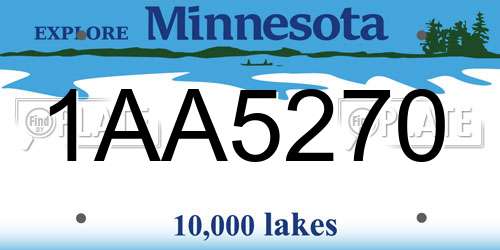 1AA5270 Minnesota License Plate