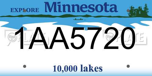 1AA5720 Minnesota License Plate
