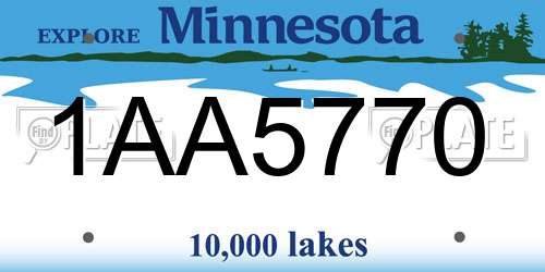 1AA5770 Minnesota License Plate