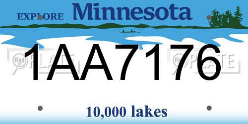 1AA7176 Minnesota License Plate