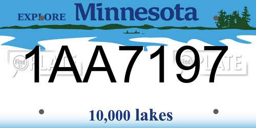 1AA7197 Minnesota License Plate