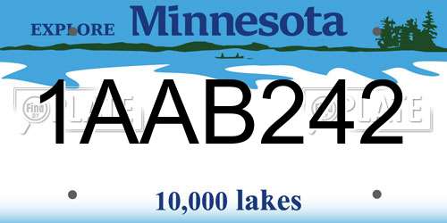 1AAB242 Minnesota License Plate