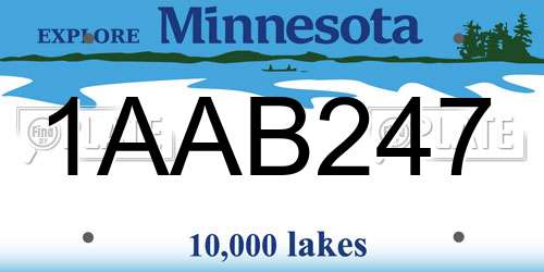 1AAB247 Minnesota License Plate