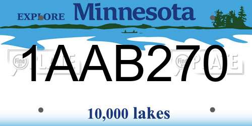 1AAB270 Minnesota License Plate