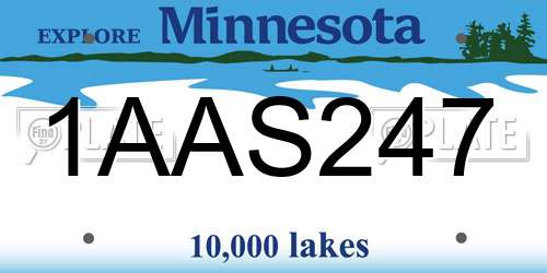 1AAS247 Minnesota License Plate