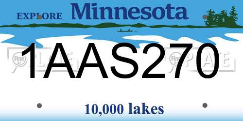 1AAS270 Minnesota License Plate