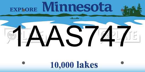 1AAS747 Minnesota License Plate