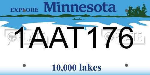 1AAT176 Minnesota License Plate