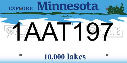 1AAT197 Minnesota License Plate