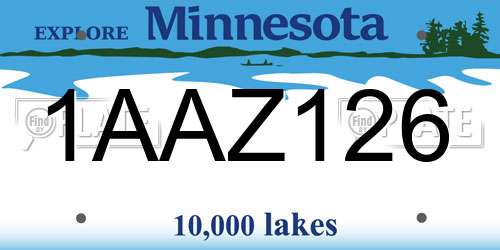1AAZ126 Minnesota License Plate