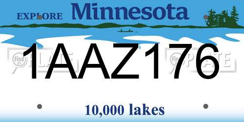 1AAZ176 Minnesota License Plate