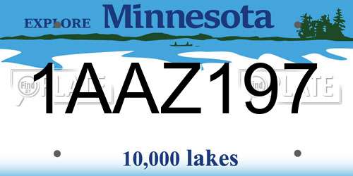 1AAZ197 Minnesota License Plate